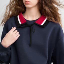 TOYOUTH Women Sweatshirts 2026 Spring New Cotton Knit Striped Turn-Down Collar Loose Fit Niche Stylish Tops