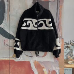 Lamb Fleece Zip-Up Hoodie Women's Casual Warm Long Sleeve Printed Sweatshirt Half Zipper Hooded Jacket