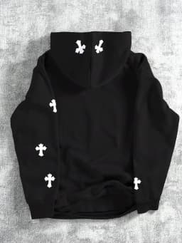 Creative Crossprinting Unisex Hoodies Thicken Breathable Top Y2K Style Loose Sportswear Comfortable Casual Woman Clothing