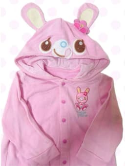 Japanese Kawaii Cartoon Embroidery Pink Hoodies Women Cute Rabbit Ears Hooded Sweatshirt Y2k Aesthetic Harajuku Hoody Jacket