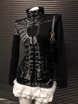 American Retro Print Design Hooded Sweatshirt Women Clothing Y2K Gothic Hot Girl Jacket Streetwear Harajuku Subculture Punk Tops