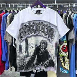 2026 NEW RMIXED EMOTION Rhinestone Shirt Streetwear Cotton Loose Round Neck Top Tees Oversized Tee Top Trendy
