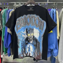 2026 NEW RMIXED EMOTION Rhinestone Shirt Streetwear Cotton Loose Round Neck Top Tees Oversized Tee Top Trendy