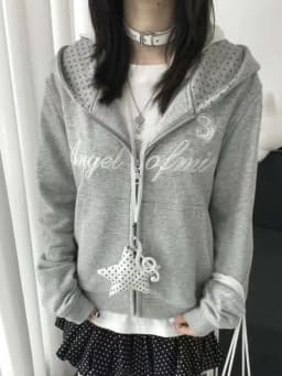 American Vintage Star Print Cardigan Y2k Streetwear Slim Zipper Sweatshirt Autumn Stand Up Collar Design Fashion Cropped Jacket