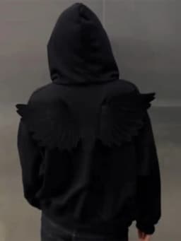 Angel Wing Embroidered Hoodie Pullover Women Sweatshirt Wing Decoration Tops Back Spring Y2k Street Harajuku Loose Pullover