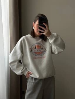 Loose Graphic Sweatshirt Korean Hoodie Women Spring 2024 Printed Round Neck Pullover