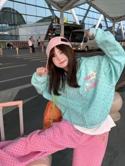 2026 Spring Fashion Letter Print Hooded New Clothing American Polka Dot Star Sweatshirts Women Y2k Sweet Loose Casual Jacket