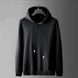 Autumn Winter Casual Leather Hoodie 2025 New Drawstring Hooded Women's Clothes Hoody Black Fleece Thicken Pullover Female Top