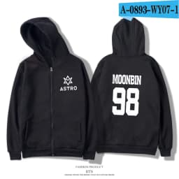Kpop ASTRO STAR Group Printed Hoodies Moletom Harajuku Sweatshirt Casual Zipper Hoodie Streetwear Jacket Men/Women Clothing