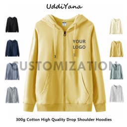 Customize Oversize Hoodie High Quality Zip Up Hoodie Women's Sweatshirt Woman Clothes Sportwear Men's Top Cotton Tracksuit