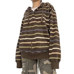 Aesthetic Sweatshirt Striped Long Sleeve Tops with Pockets Hoodie for Women Grunge Emo y2k Clothes Streetwear