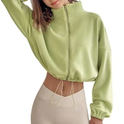 Autumn Winter New Fleece-lined Sports Jacket Women Sweatshirt Loose Slim Solid Vertical Collar Yoga Clothing Warm Tops Outdoor