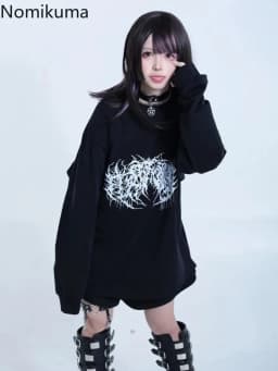 2025 Ropa Mujer Streetwear Hip-hop Hoodies Women Clothes Japanese Harajuku Tops O-neck Casual Sweatshirts Print Chic Y2k Hoodie