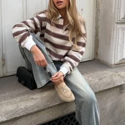 Combhasaki Women Spring Fall Button Turn-down Collar Tops Loose Casual Aesthetic Striped Print y2k Long Sleeve Hoodies Shirt