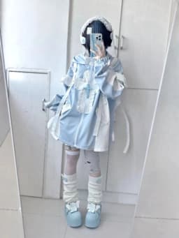 Y2k Mid-length Loose Long Sleeve Coat Women Japanese Patchwork Ruffles Sweet Sweatshirts 2026 New All-match Tops Mujer