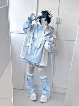 Y2k Mid-length Loose Long Sleeve Coat Women Japanese Patchwork Ruffles Sweet Sweatshirts 2026 New All-match Tops Mujer