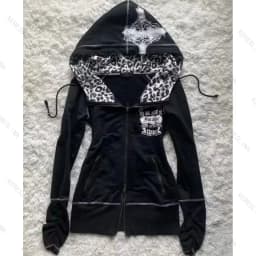 Millennium Y2k Spicy Girls Style Slimming Zipper Hoodie Autumn/Winter Gothic Vintage Fashion Streetwear Versatile Thin Hoodie Em