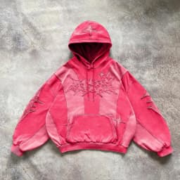 American Street Style High-End English Embroidery Collage Hoodie with Hat, New Trendy Unisex Loose Hoodie