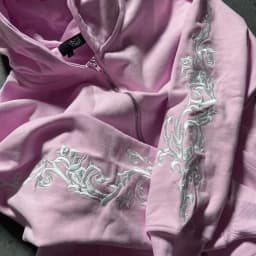 New Fashion High Street Pink Vine Pattern Embroidered Women Sports Hoodie Gothic Harajuku Casual Men and Women Hoodies