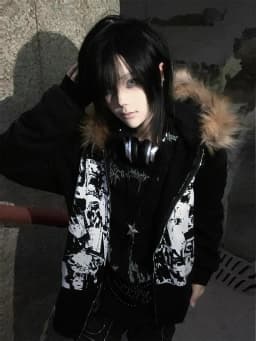 Streetwear Vintage Harajuku Gothic Print Hooded Sweatshirt Coat Aesthetic Slim Jacket Y2k Fur Patchwork Grunge Hoodies Women