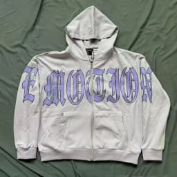 Mixed Emotion Zipper Hoodie Thin 100% Cotton Diamond Pattern Casual Streetwear Sweatshirt Mixed Emotion Jacket Pants