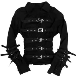 Gothic Y2k Subculture Vintage Jackets Women Harajuku Y2K Metal Buckle Belt Slim Bandage Shirts New Dark Punk Top Female Clothing