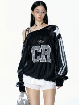 2026 Y2k Aesthetic Lace Letter Hoodie Women Skew Collar Bandage Streetwear Hoody Harajuku Oversized Casual Grunge Sweatshirt
