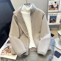 2026 Fashion Polar Fleece Sweatshirt Women's Stand-up Collar Short Coat Autumn Winter Zipper-up Thicken Jacket Lady Warm Tops
