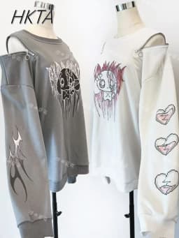 Original Zipper Long-sleeve Sweatshirt Jacket Women and Men Japanese Mines Subdimensional Long-sleeve Hoodie Punk Style Hoodies