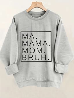 Women's Autumn and Winter Loose Casual Comfortable Letter Printed Thick Long-Sleeved Round Neck Hoodie Pullover