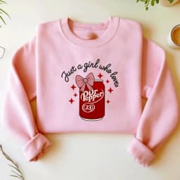Just A Girl Who Loves Dr Pepper Crewneck Pullovers funny Soda Can Women Hoodies Fashion Casual Y2k Streetwear Holiday Hoody