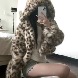 Autumn Winter Leopard Faux Fur Hooded Jacket Women Casual Loose Thick Warm Short Coat Femael Y2k Vintage Fashion Overcoat New