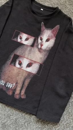 American Retro Cat Sweatshirt Y2K Long Sleeve Mens Womens Fashion Casual Hip Hop Print Oversized Pullover Long Sleeve Tops