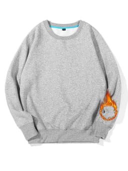 Streamgirl Winter 2023 Women Sweatshirts Warm Casual Slim Fleece Pullovers Gray Velvet Winter Sweatshirts For Women Winter