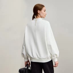 AMII Woman Sweatshirts 2025 Winter New Loose Thicken Stand-up Collar Sweatshirt For Woman Long Sleeve Warm Pullover Top 12544121