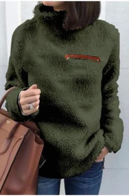 Women Sweatshirts Autumn Winter Top Long Sleeve Plush Warm Pullover Tunic Female Pink Ladies Clothing Zipper Streetwear