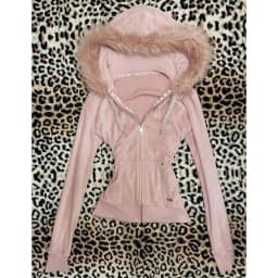 Hoodie Coat Women Punk Hooded Sweatshirt Fur Collar Jacket Zipper Pockets Female Streetwear Vintage Outerwear Spring 2026