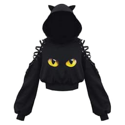 Captivating New Punk Women’s Fashion Printing Sweatshirt Casual Bandage Y2k Long Sleeve Exposed Navel Hooded T-shirt Streetwear