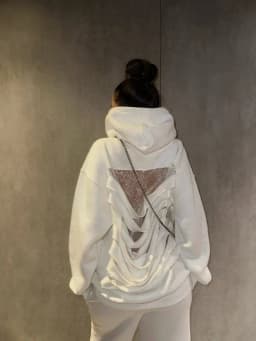 American Gothic Translucent Mesh Hoodie Y2Kwomens Fashion Sexy Ribbon Backless Hollow Oversized Hoodie Sweatshirt Casual Jacket