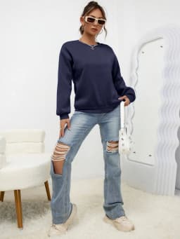 Solid Color Multicolor Woman Hoodie Casual Comfortable Clothing Loose Trendy Sweatshirt Autumn Crewneck Female Pullovers