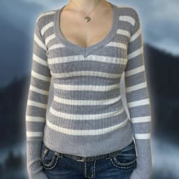 Women Y2k Striped Long Sleeve Shirt Grunge Tops Vintage Aesthetic Gothic U Neck Color Block Tees Fairy Teens Girls Shirts