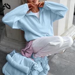 Original Fall Winter Lamb Fleece Hoodie Women Casual Loose Thick Zipper Long Sleeve Lapel Pullover Top Lady Hoodies Streetwear