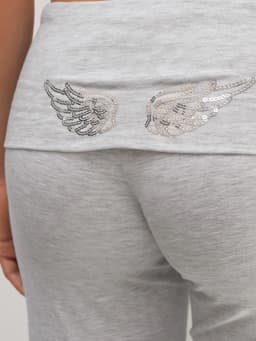 Shiny Wing Print Hoodie Women's Loose Long Sleeve Pullovers Tops Tight Yoga Pants 2025 New Two Piece Set Versatile Lady Outfits