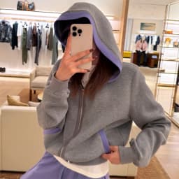 Fashion Color Blocked Hooded Sweatshirt for Women Autumn Loose Fit Zip-up Hoodie Female Casual Long Sleeve Sport Outerwear