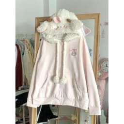 Japanese Kawaii Sweatshirt Long Seleeve Casual Women Subculture Hoodies Rivet Print Coat Cute Sweet Style Chic Women Clothing