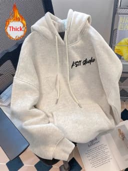 Thick Kawaii Hoodies Women Fashion Cartoon Warm Preppy Style Cute Pullover Fall Winter Female Long Sleeve Chic Casual Ins Tops