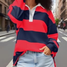 2025 Collection Striped Long Sleeve Shirt Classic Turn Down Collar Loose Autumn Patchwork Sweatshirts
