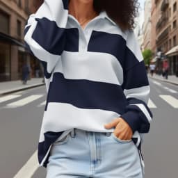 2025 Collection Striped Long Sleeve Shirt Classic Turn Down Collar Loose Autumn Patchwork Sweatshirts