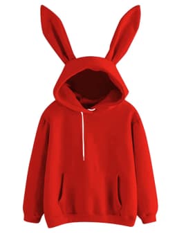 2020 Autumn Winter Women Hoodies Kawaii Rabbit Ears Fashion Hoody Casual colors Solid Color Warm Sweatshirt Hoodies For Women