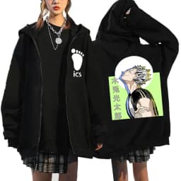 Japanese Anime Haikyuu Graphic Zip Up Hoodies Manga Y2k Gothic Zippper Jackets Sweatshirts Karasuno Fly High Harajuku Streetwear
